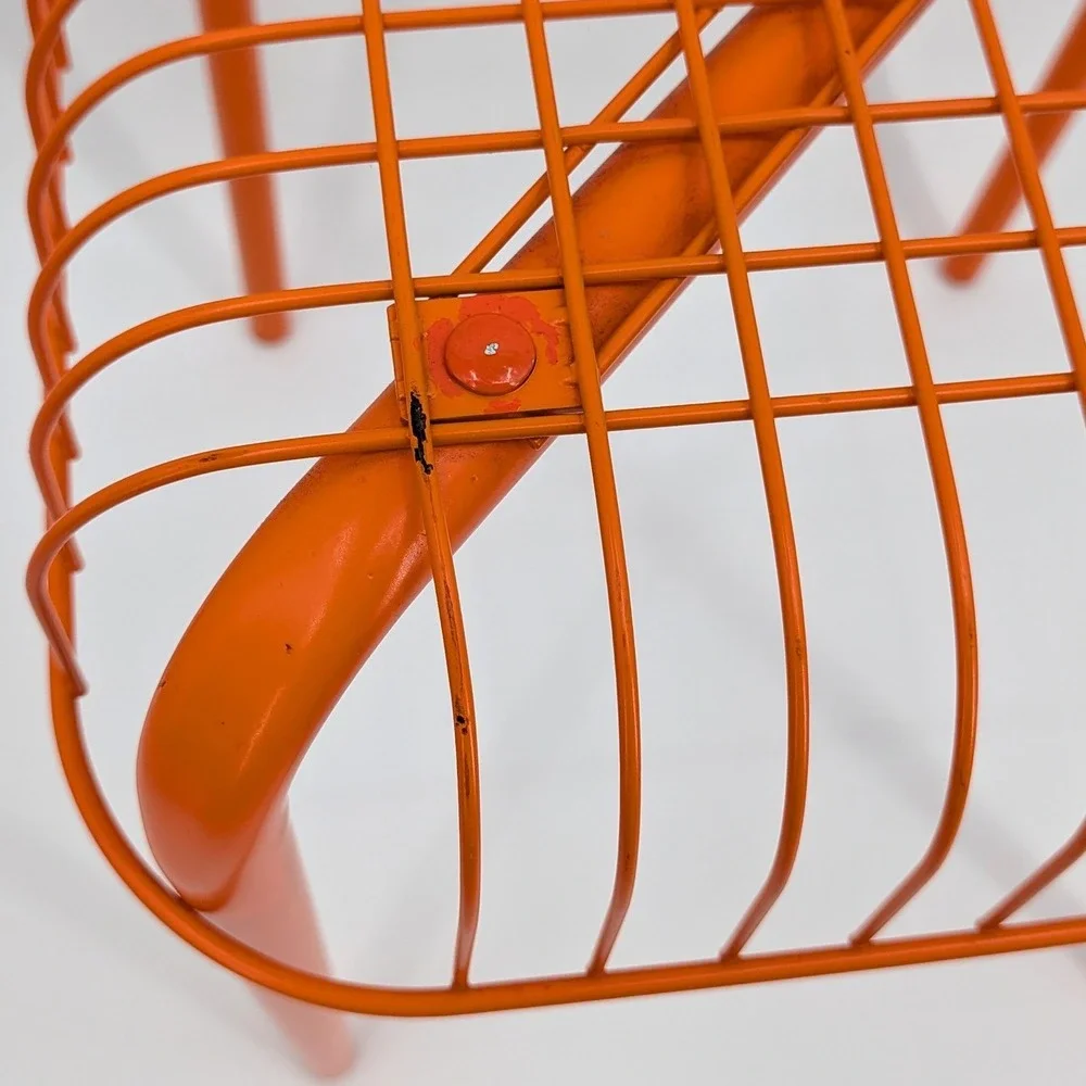 IKEA VÄSTERÖN Orange Metal Wire Stool Vintage Discontinued Modern Design